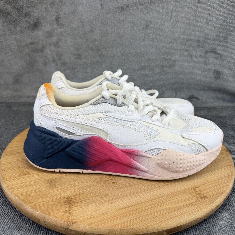 Puma Running System Shoes Womens Size 7.5 White Pink Navy Sneakers 374657-01